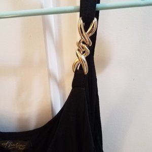 Thalia Sodi Embellished High-Low Dress Black